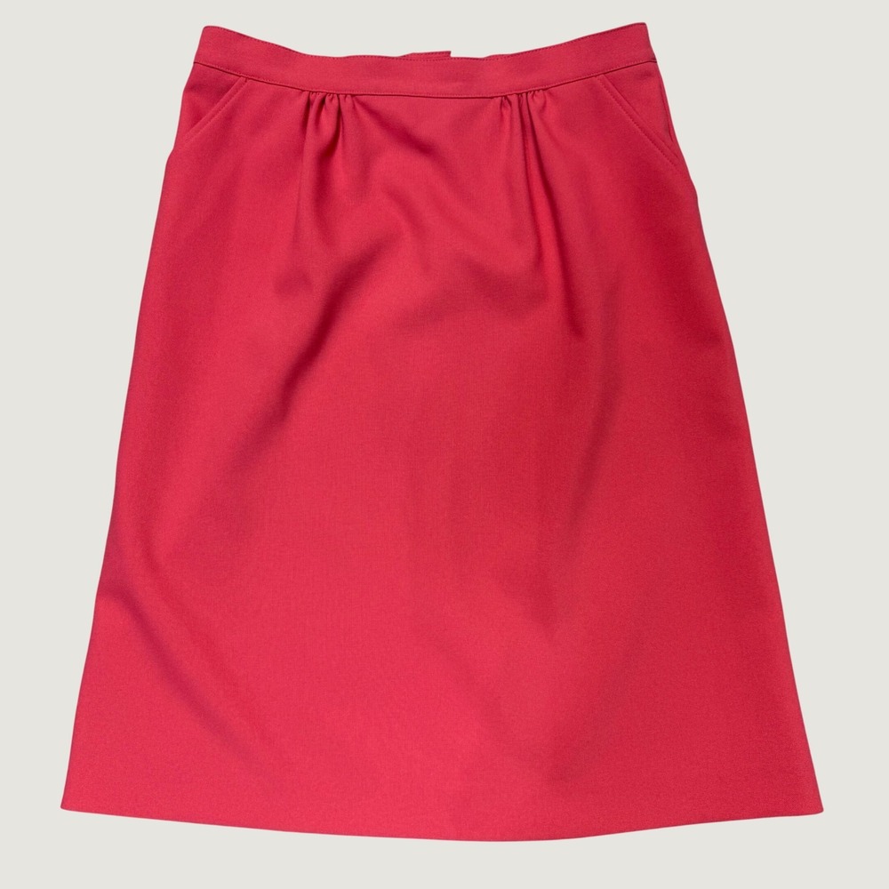 Vintage Pykettes Pink A-Line Midi Skirt Pockets Made in USA Size‎ 16